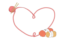 Heart made of yarn